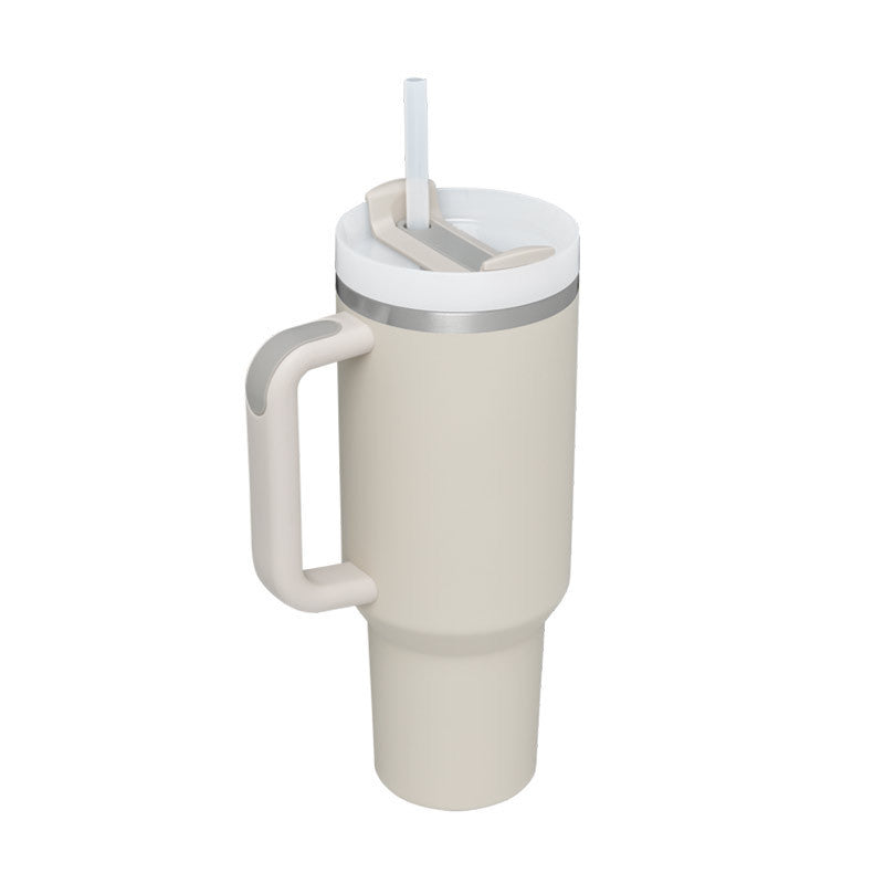 40oz Stainless Steel Tumbler with Handle & Straw