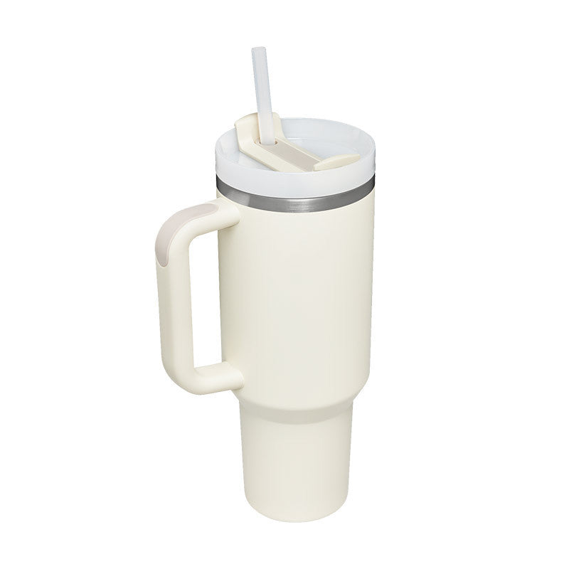 40oz Stainless Steel Tumbler with Handle & Straw