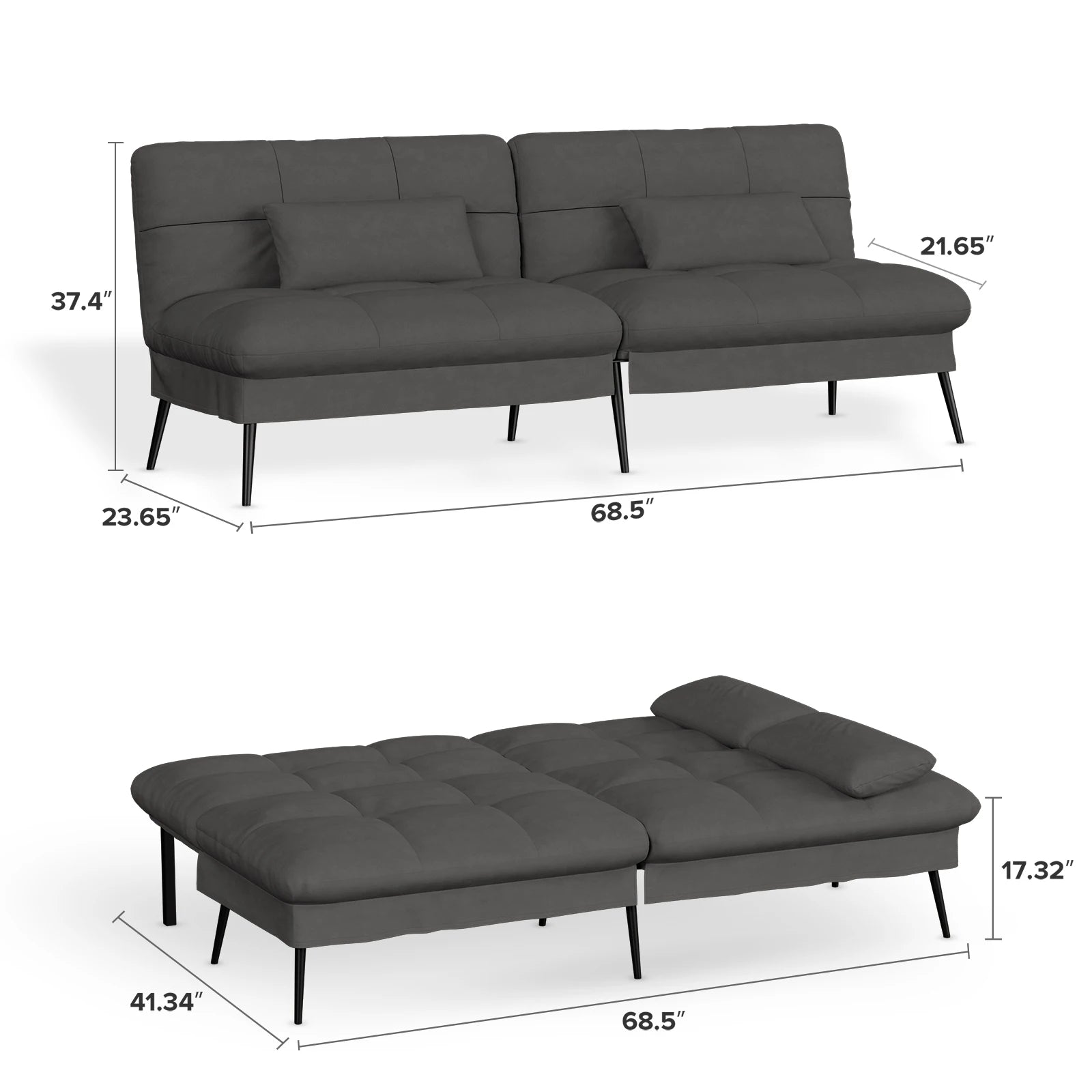 Comhoma Convertible Futon Sofa Bed
