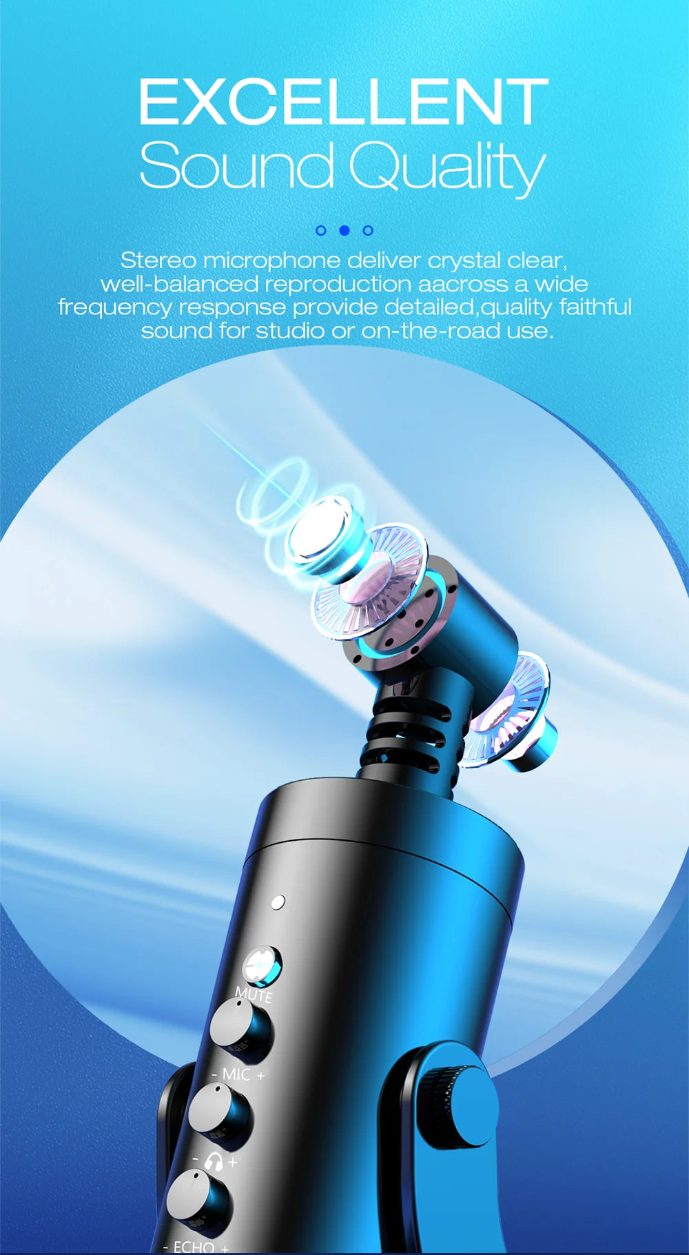 Haomuren USB Microphone for PC Mac Gaming Recording Stream and podcast