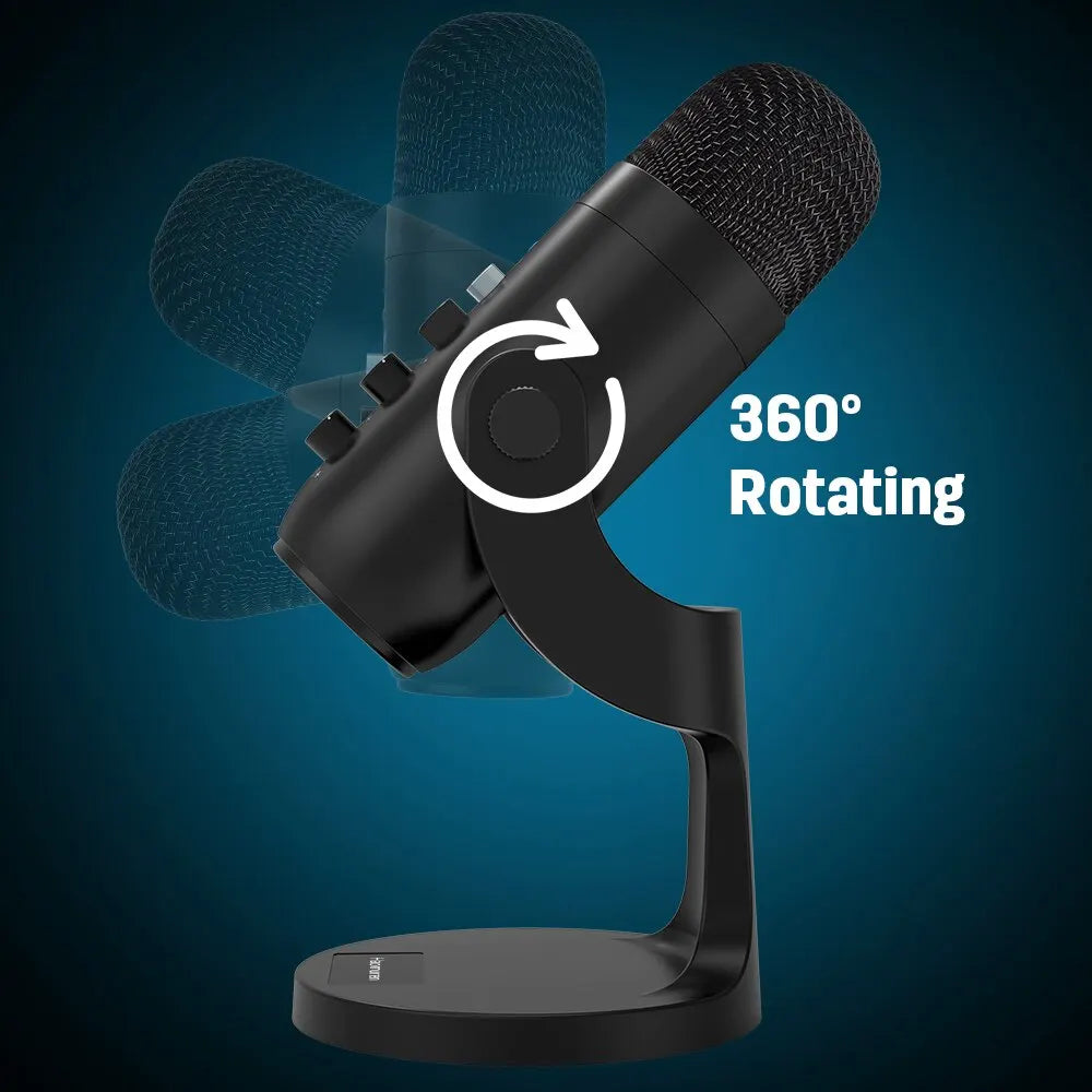 Haomuren USB Microphone for PC Mac Gaming Recording Stream and podcast
