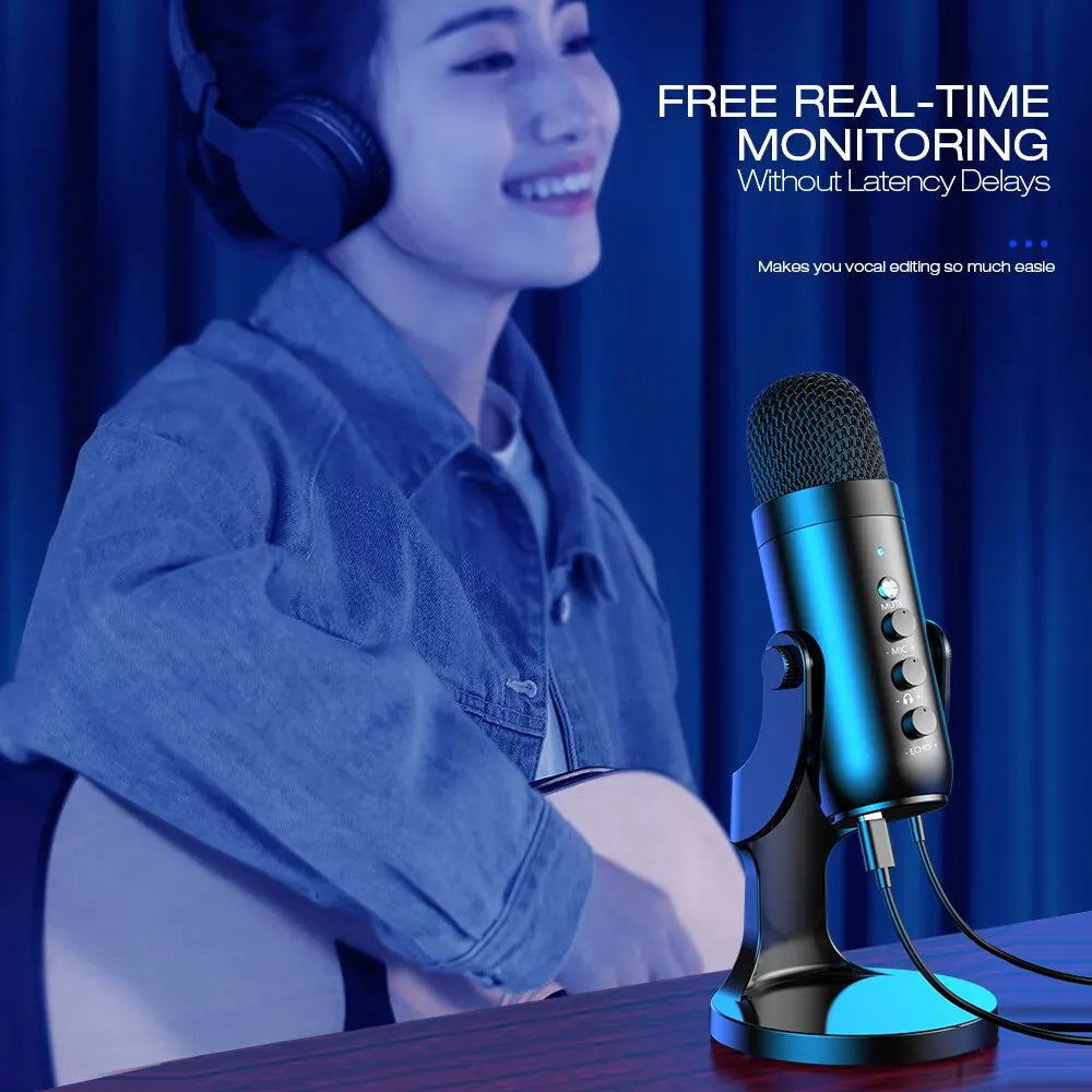 Haomuren USB Microphone for PC Mac Gaming Recording Stream and podcast