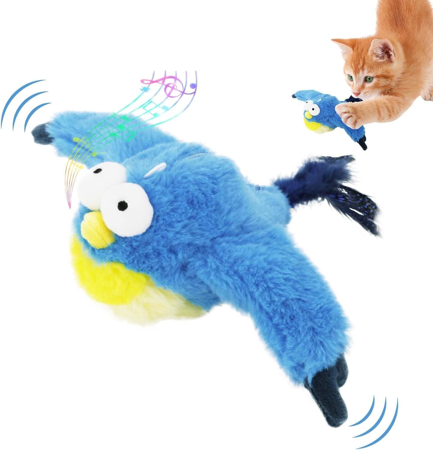 2025 Interactive Flying & Chirping Bird Cat Toy