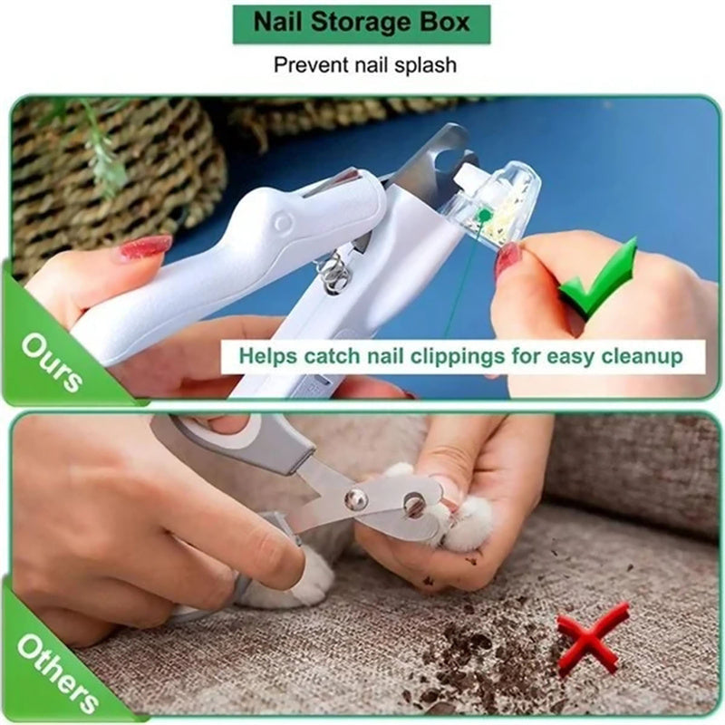 Pet Nail Clippers With LED Light Dogs Cat Nail Scissors