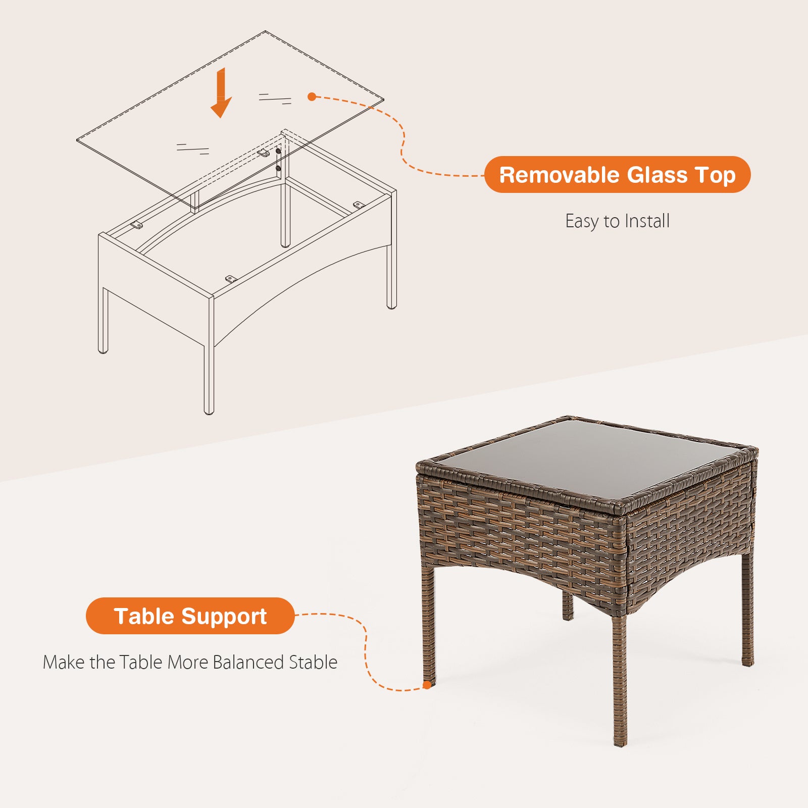 Outdoor Furniture With Glass Table