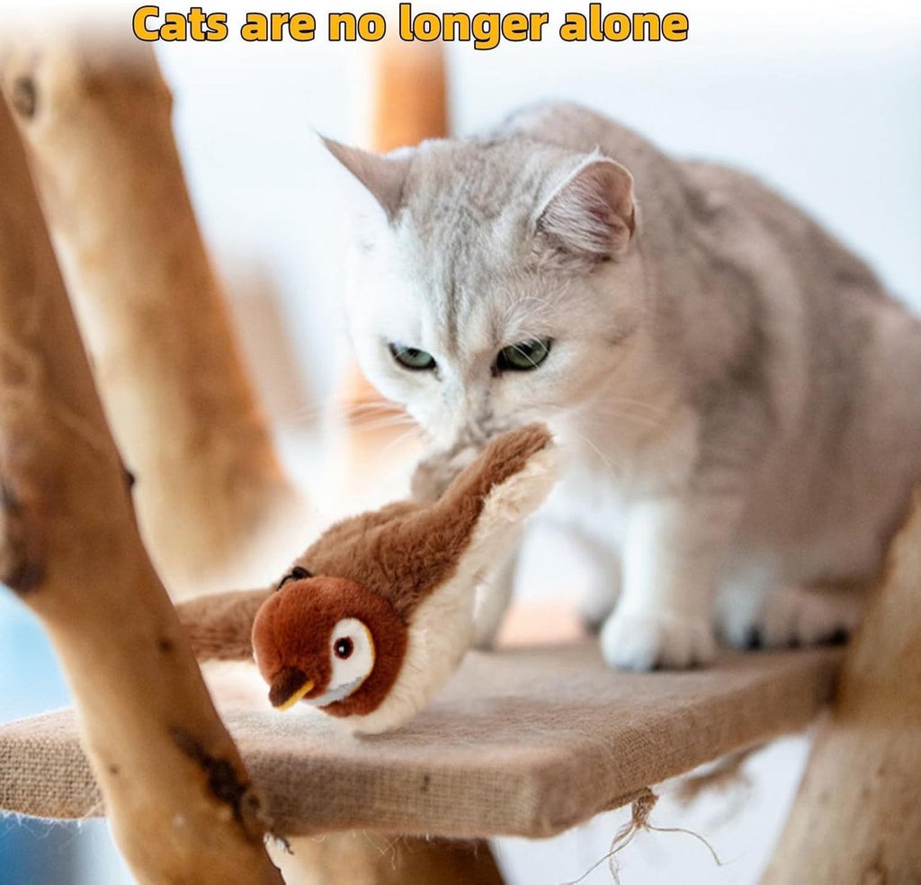 2025 Interactive Flying & Chirping Bird Cat Toy