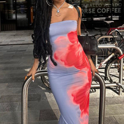 Slim Slit Tube Long Dress | Beach Dresses