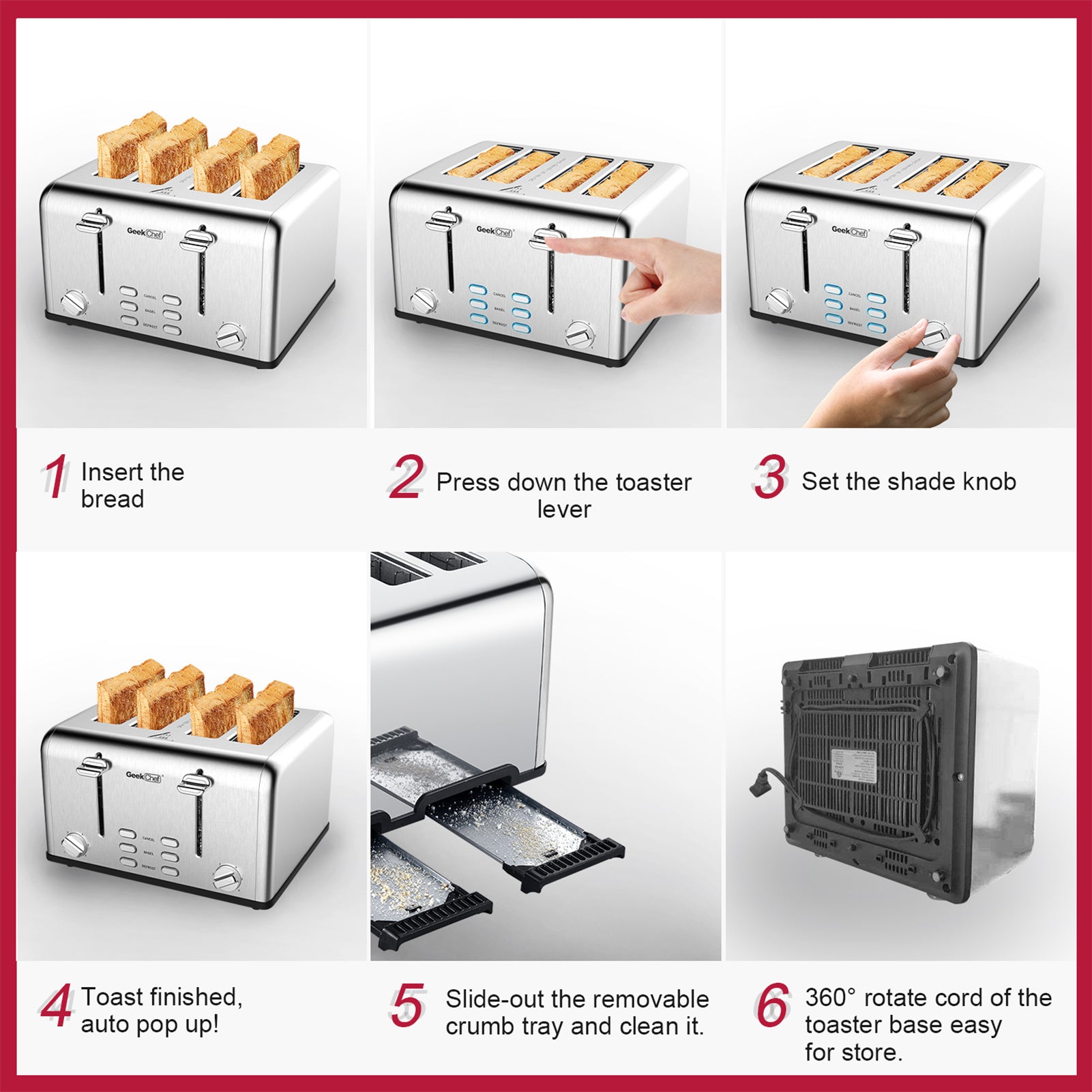 4 Slice and dual control Toaster