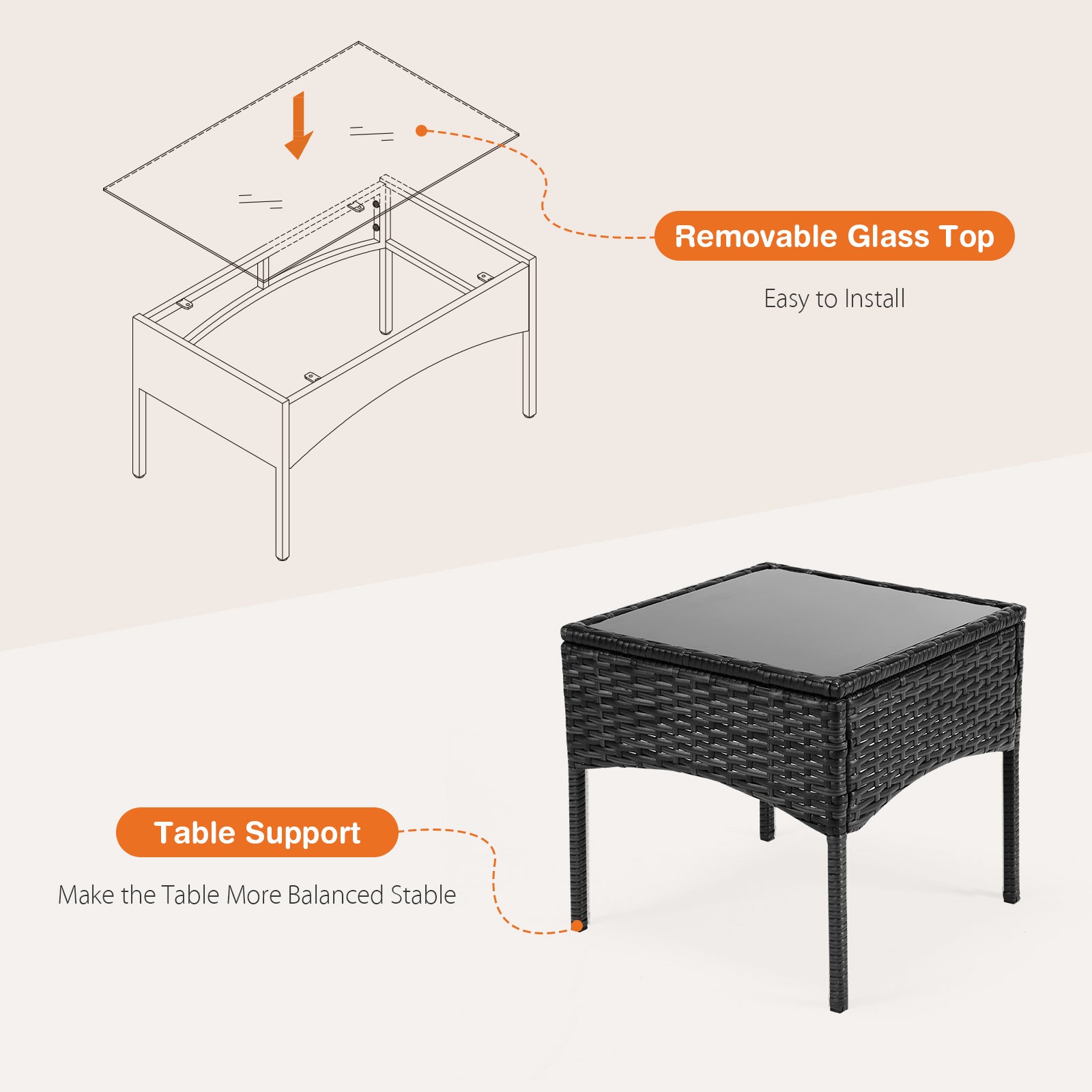 Outdoor Furniture With Glass Table