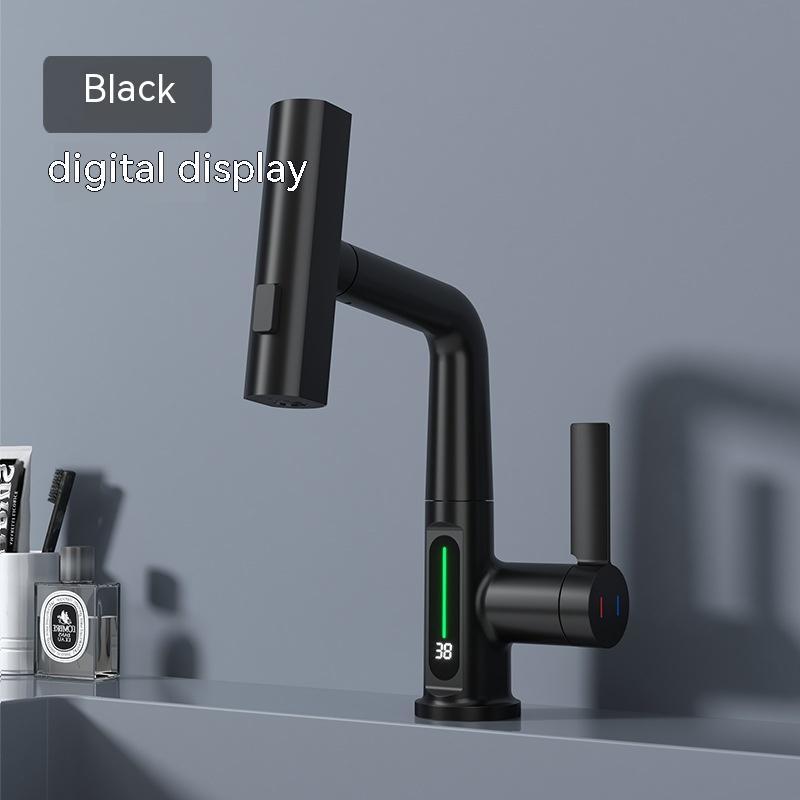 Smart Digital Display Basin Faucet – Pull-Out & Rotating Design