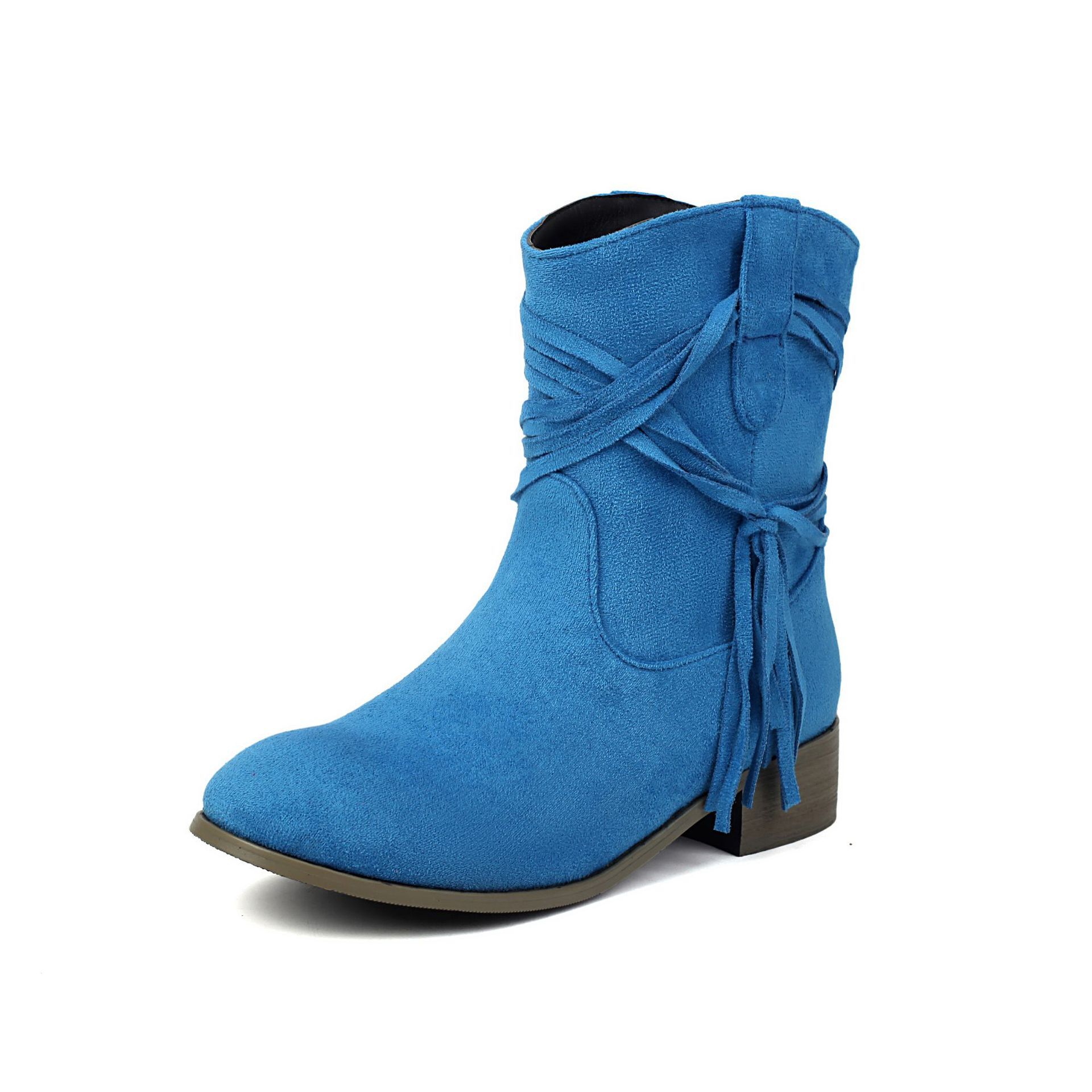 Short Boots Round Toe Foreign Trade Suede Tassel
