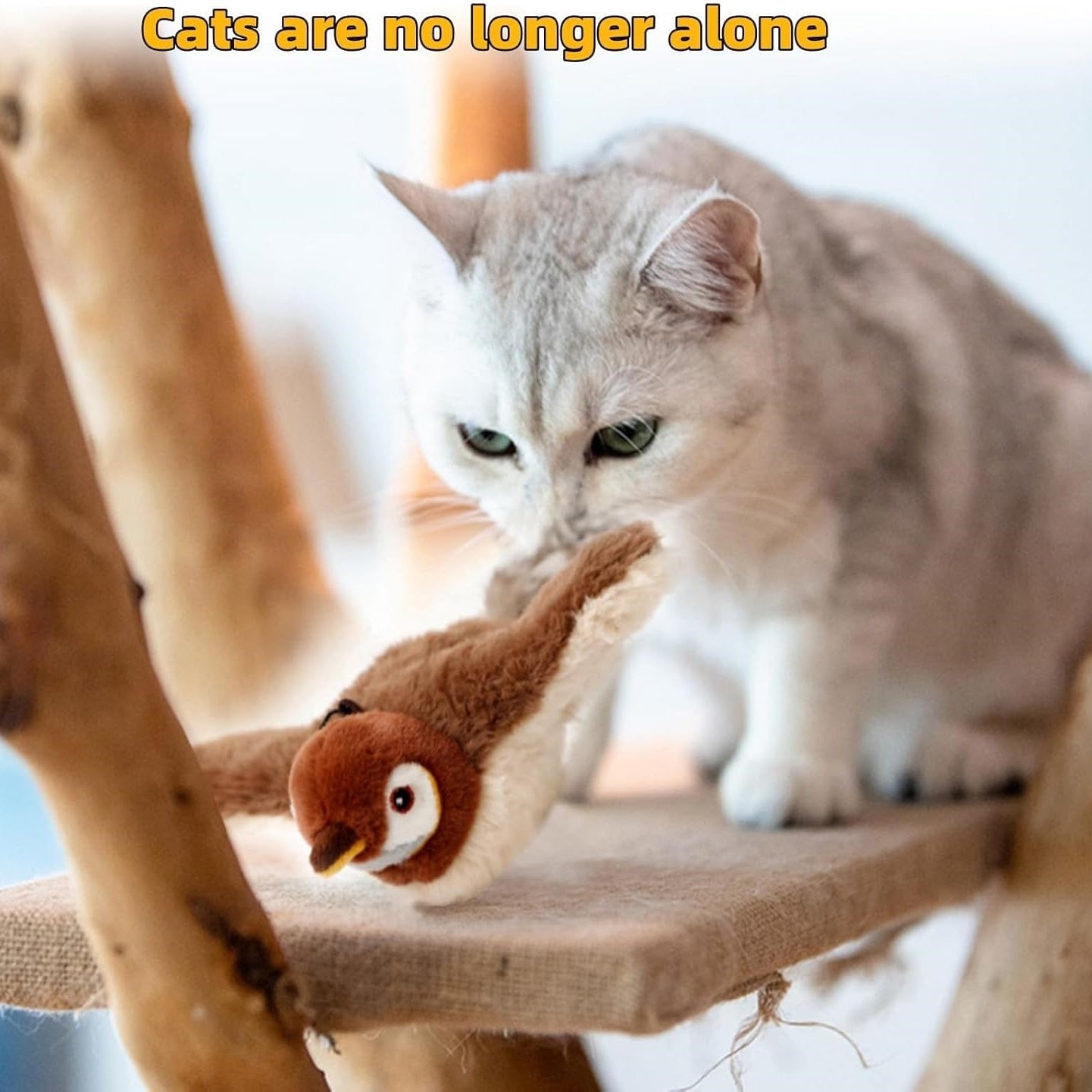 2025 Interactive Flying & Chirping Bird Cat Toy