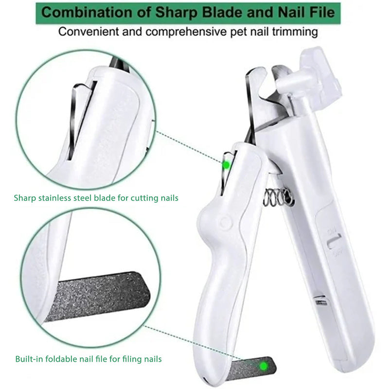 Pet Nail Clippers With LED Light Dogs Cat Nail Scissors