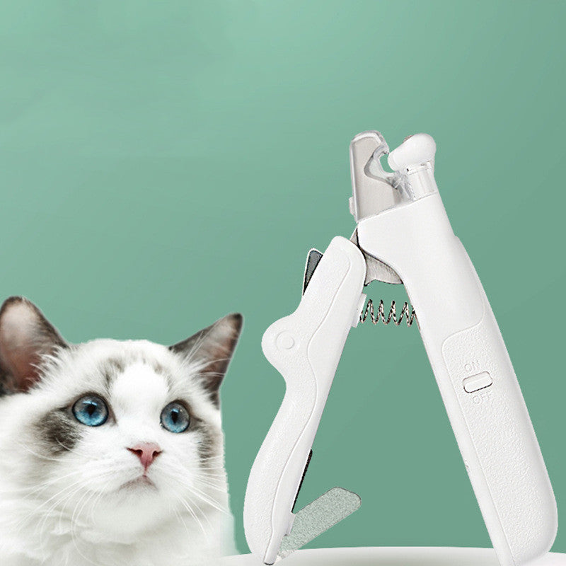 Pet Nail Clippers With LED Light Dogs Cat Nail Scissors