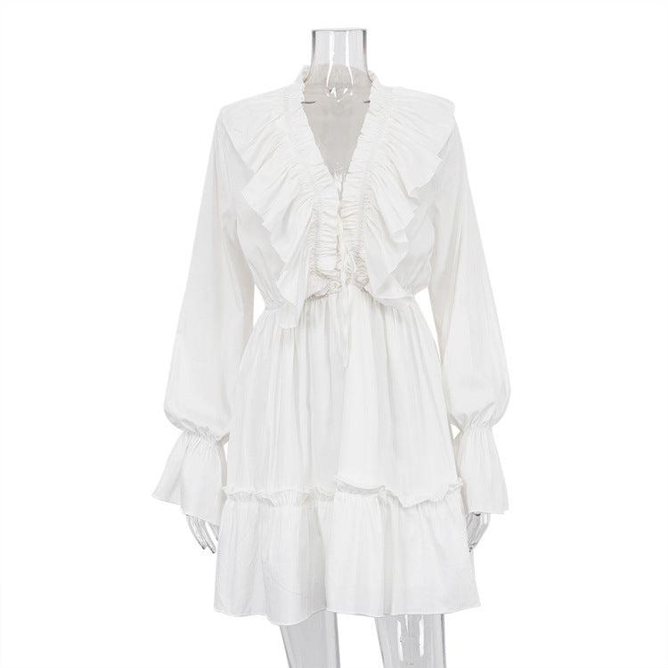 Flirt & Flare V-Neck Ruffle Dress – Y2K Energy Meets Modern Romance