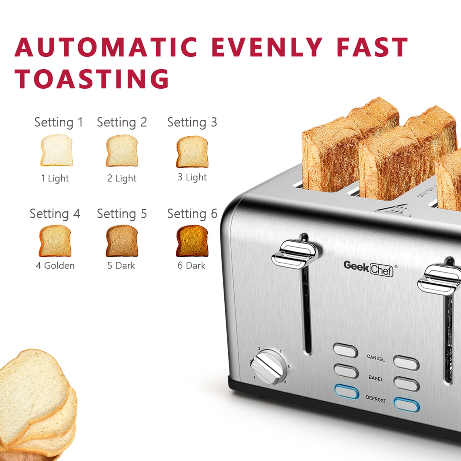 4 Slice and dual control Toaster