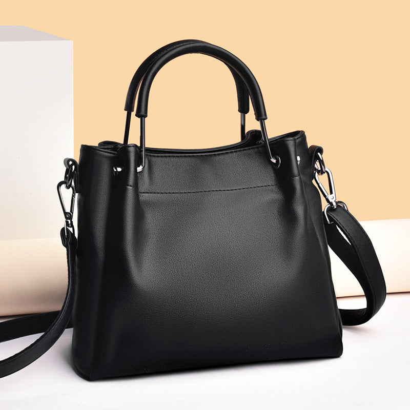 Leisure Soft Leather Bucket Bag