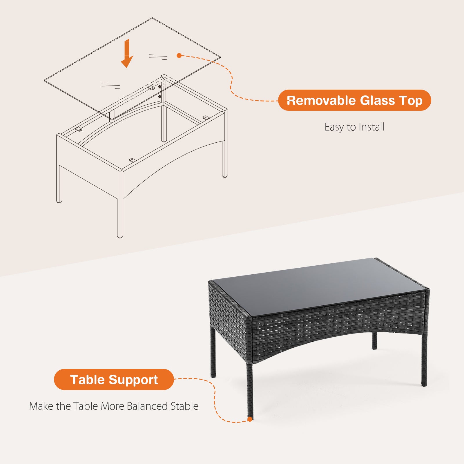 Outdoor Furniture With Glass Table