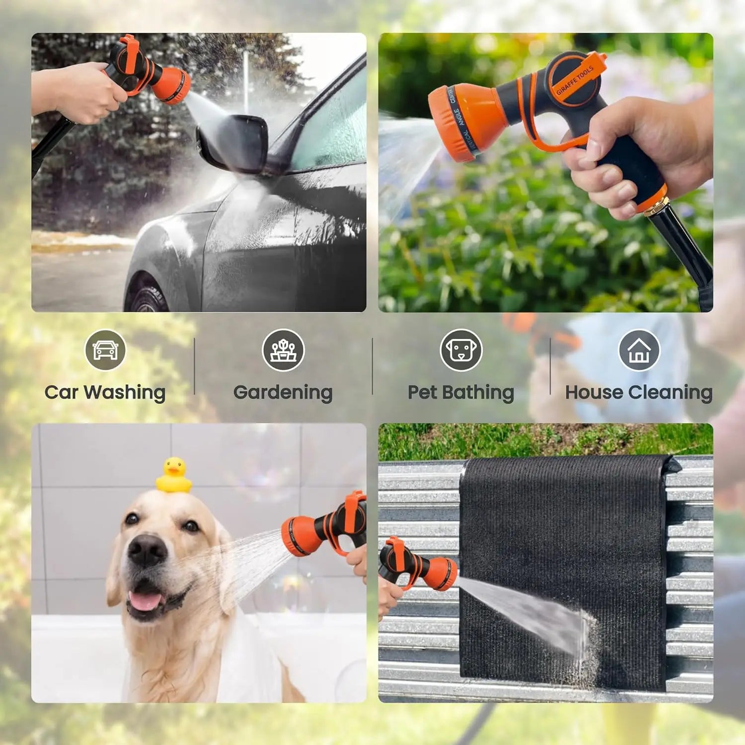 Giraffe Tools Garden Hose Lightweight Lay Flat Water Pipe Kink Free Flexible Hose