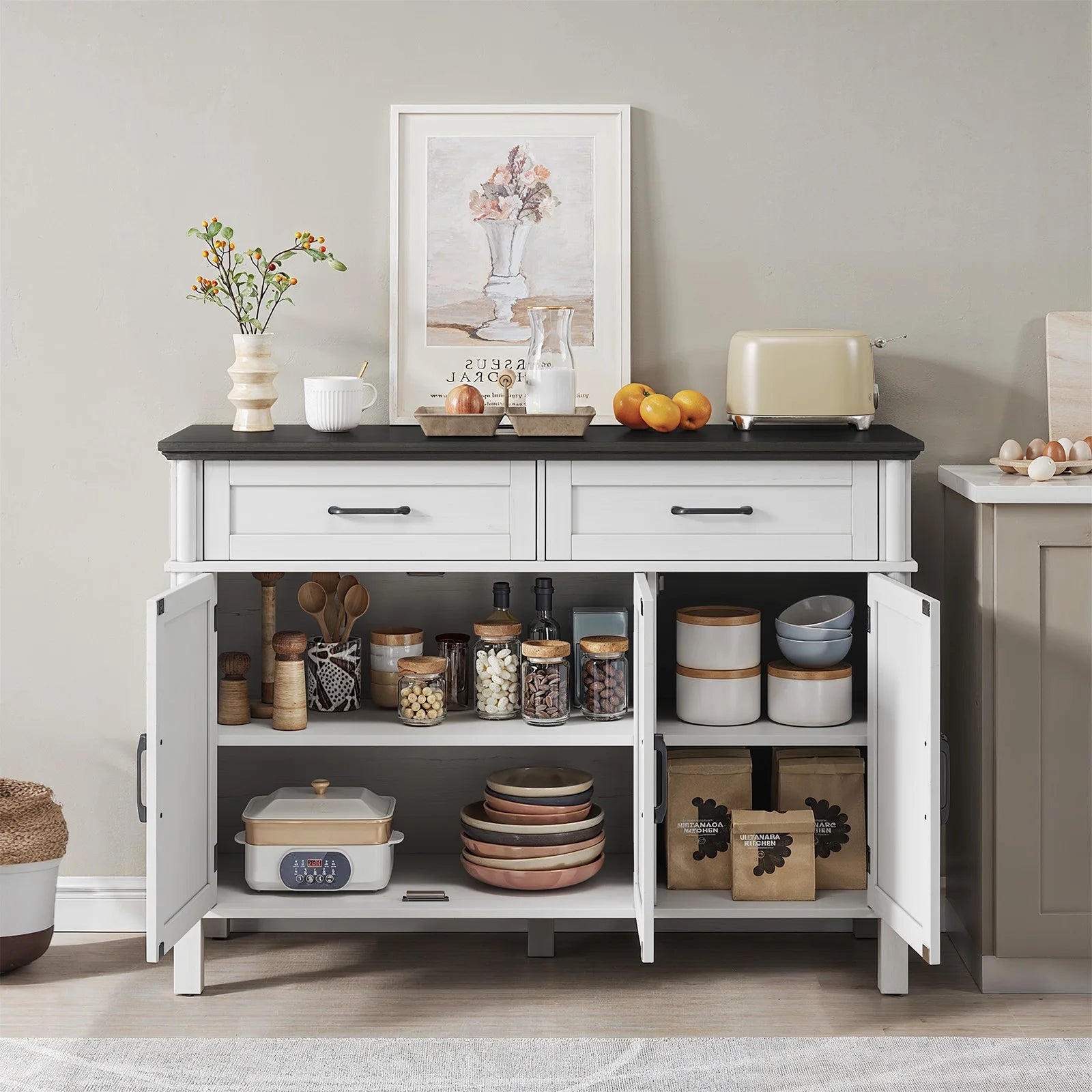 Farmhouse Storage Buffet Cabinet