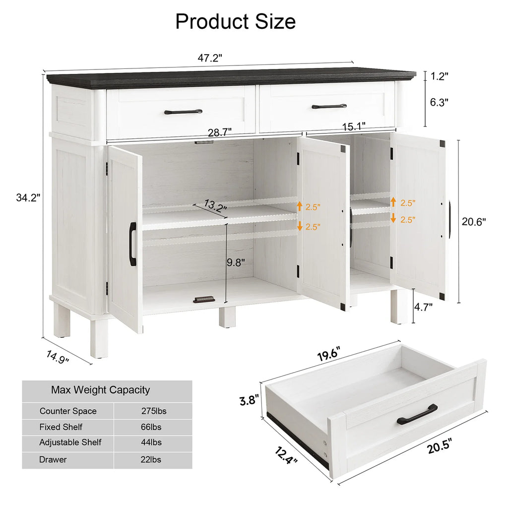 Farmhouse Storage Buffet Cabinet