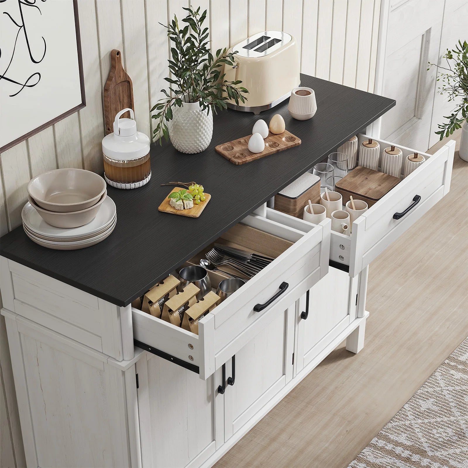 Farmhouse Storage Buffet Cabinet