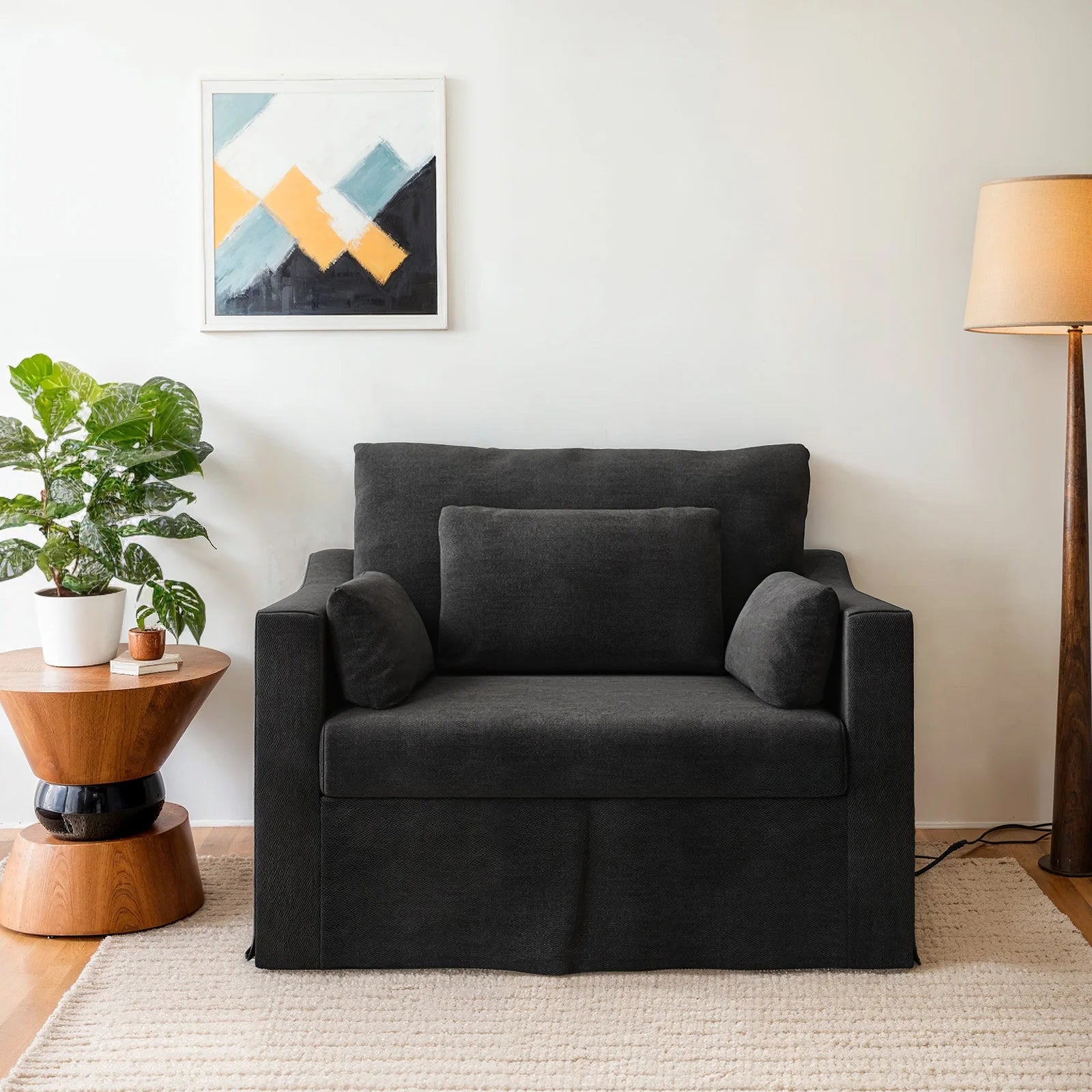 Living Room Sofa Furniture Luxury Couch with Cushions Washable Linen Cover