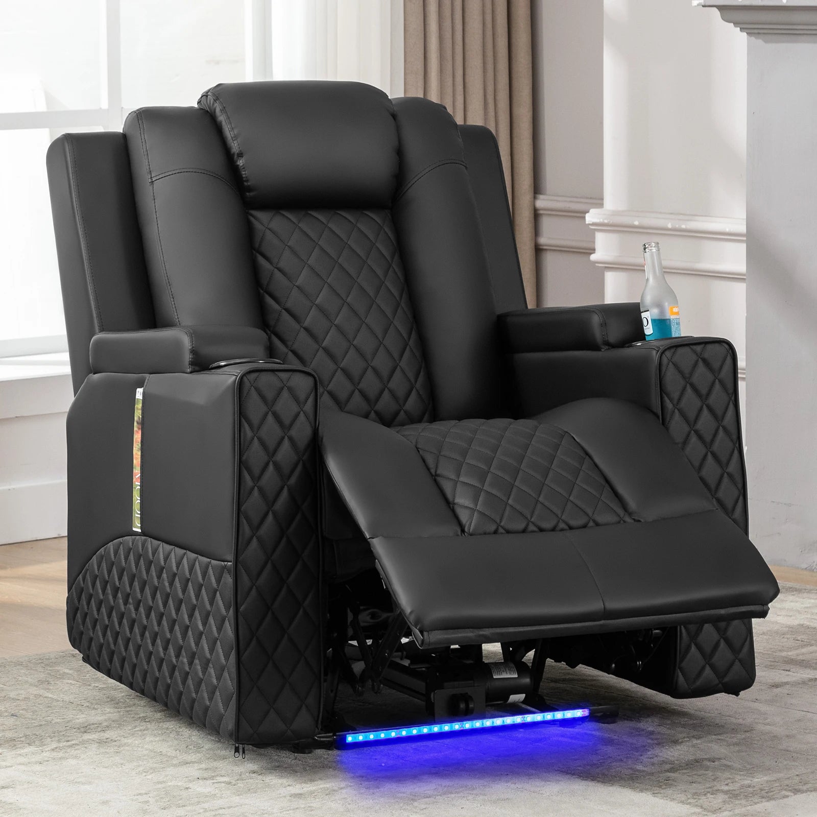 Comhoma Power Recliner Chair Pu Leather Electric Massage Recliner Sofa