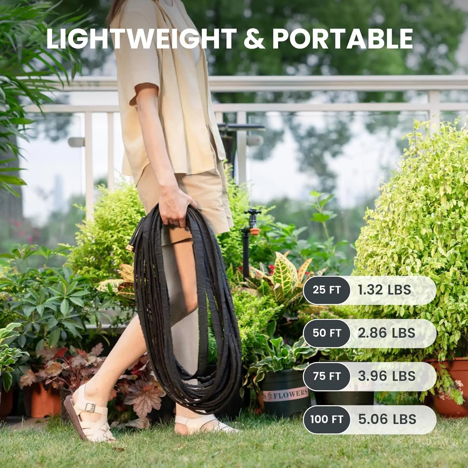Giraffe Tools Garden Hose Lightweight Lay Flat Water Pipe Kink Free Flexible Hose