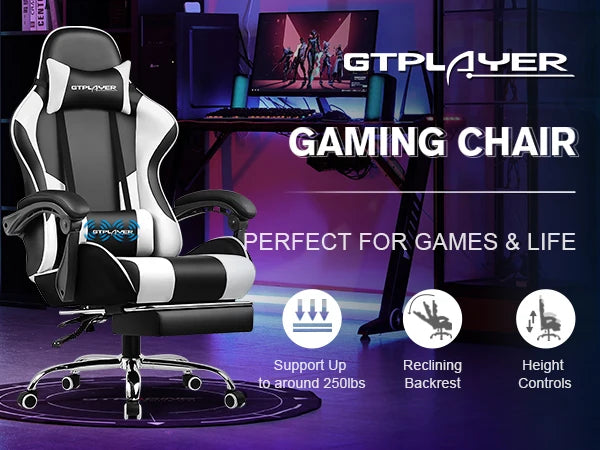GTPLAYER Gaming Chair with Footrest