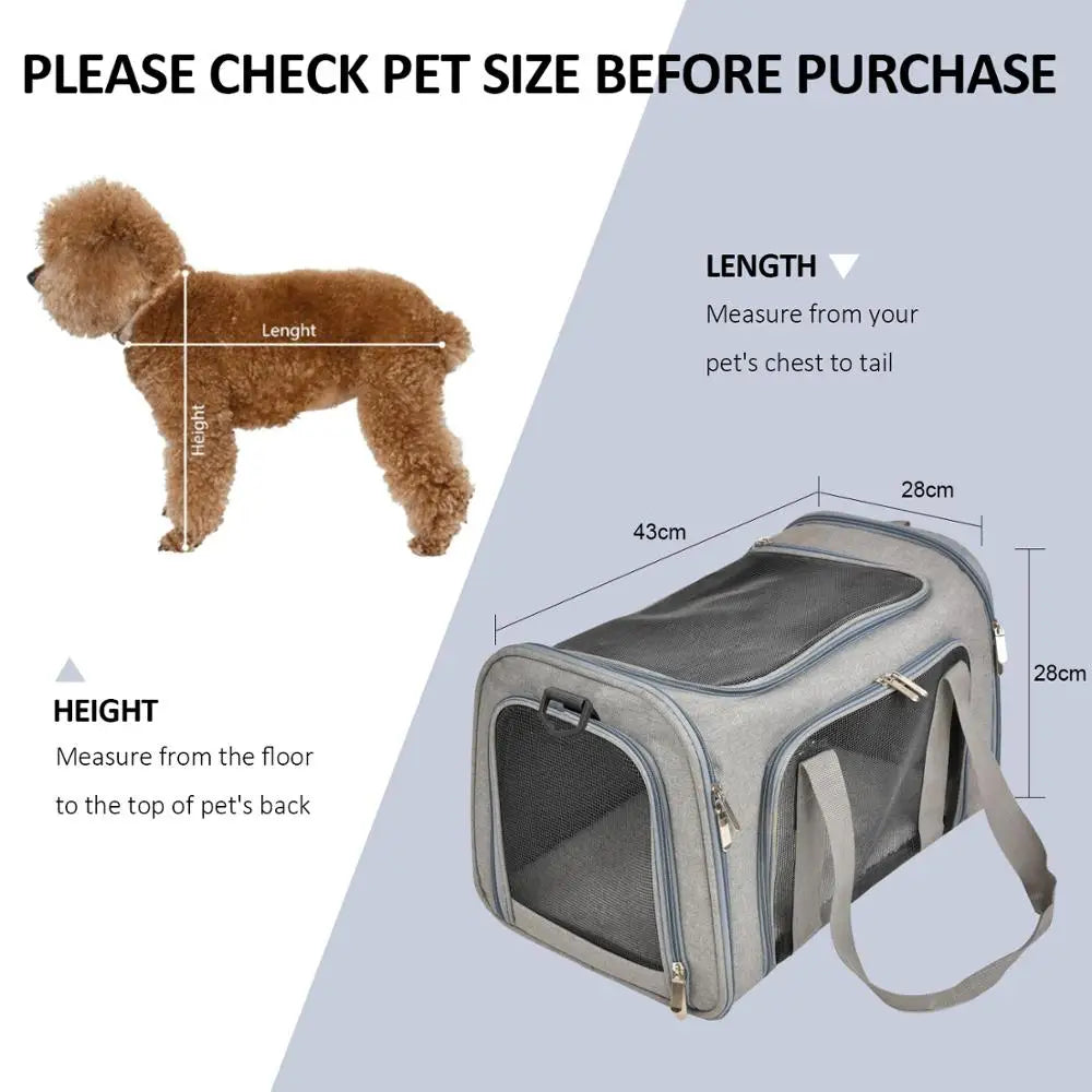 Airline approved small dogs and cats carrying bag