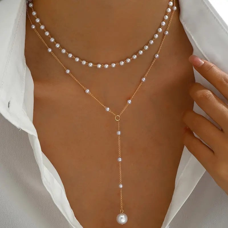 Double Layer Pearl Necklace