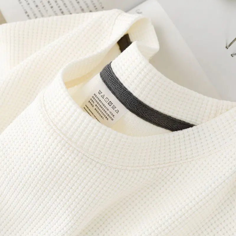 Men's New Summer Waffle Round Neck Short Sleeve T-Shirt