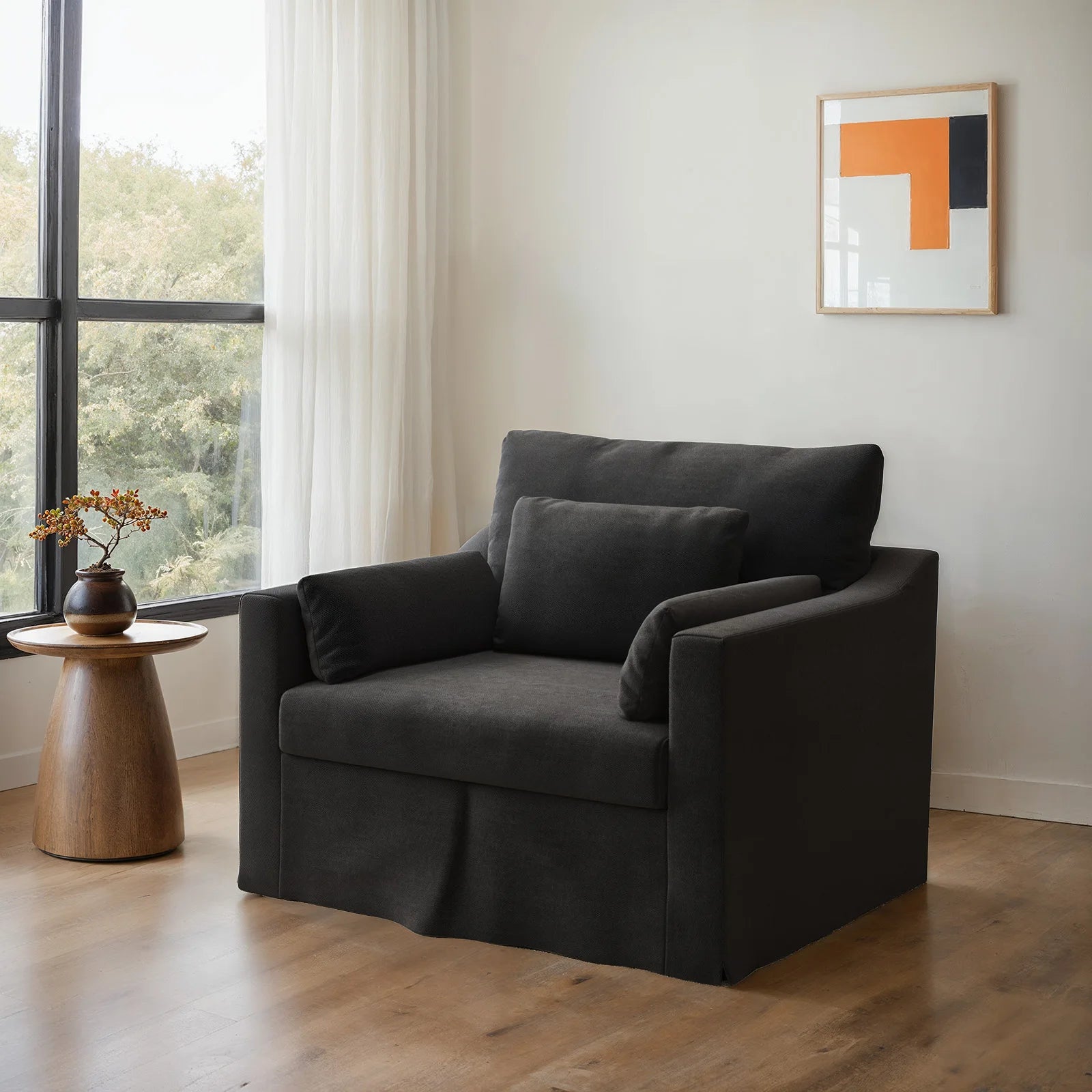 Living Room Sofa Furniture Luxury Couch with Cushions Washable Linen Cover