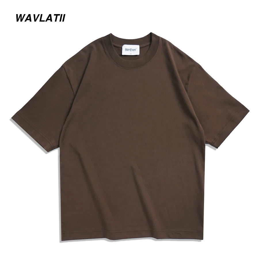 WAVLATII New Men Oversized T shirts