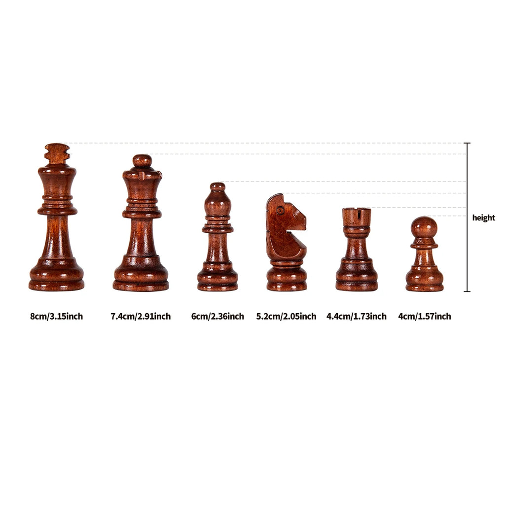High-grade Set Of Solid Wood Chess Pieces Wooden Folding Board