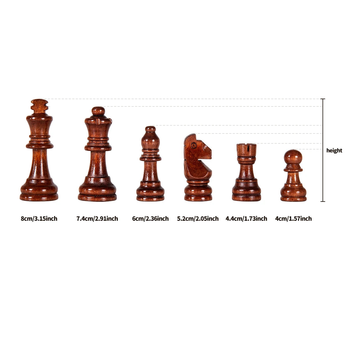 High-grade Set Of Solid Wood Chess Pieces Wooden Folding Board