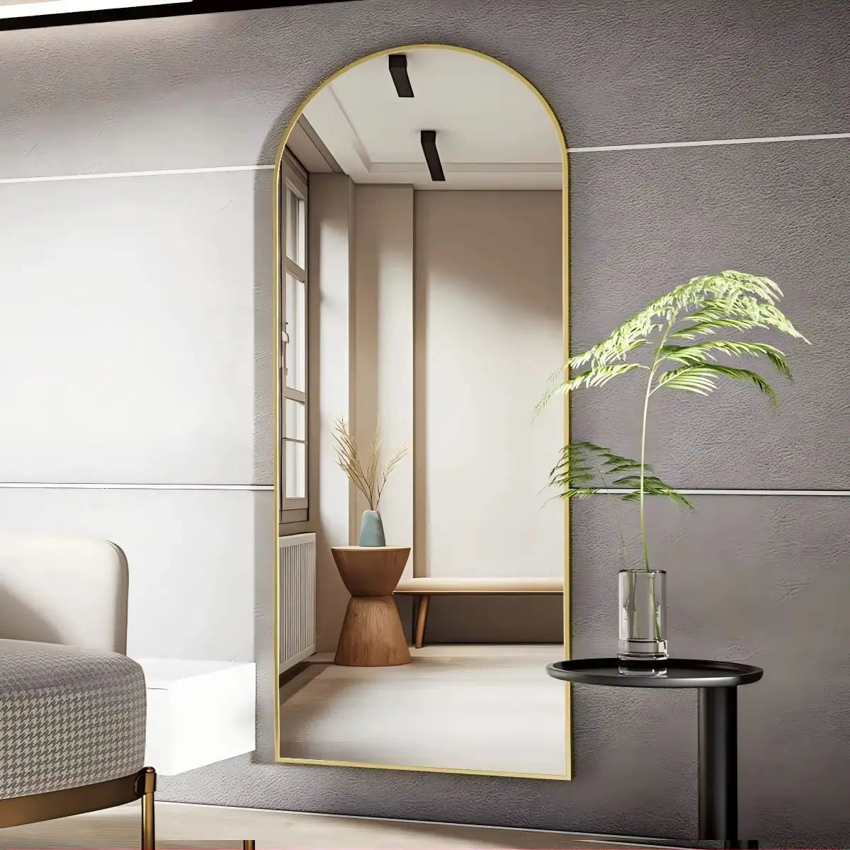 BEAUTYPEAK Arched Full Length Mirror 71"x26"