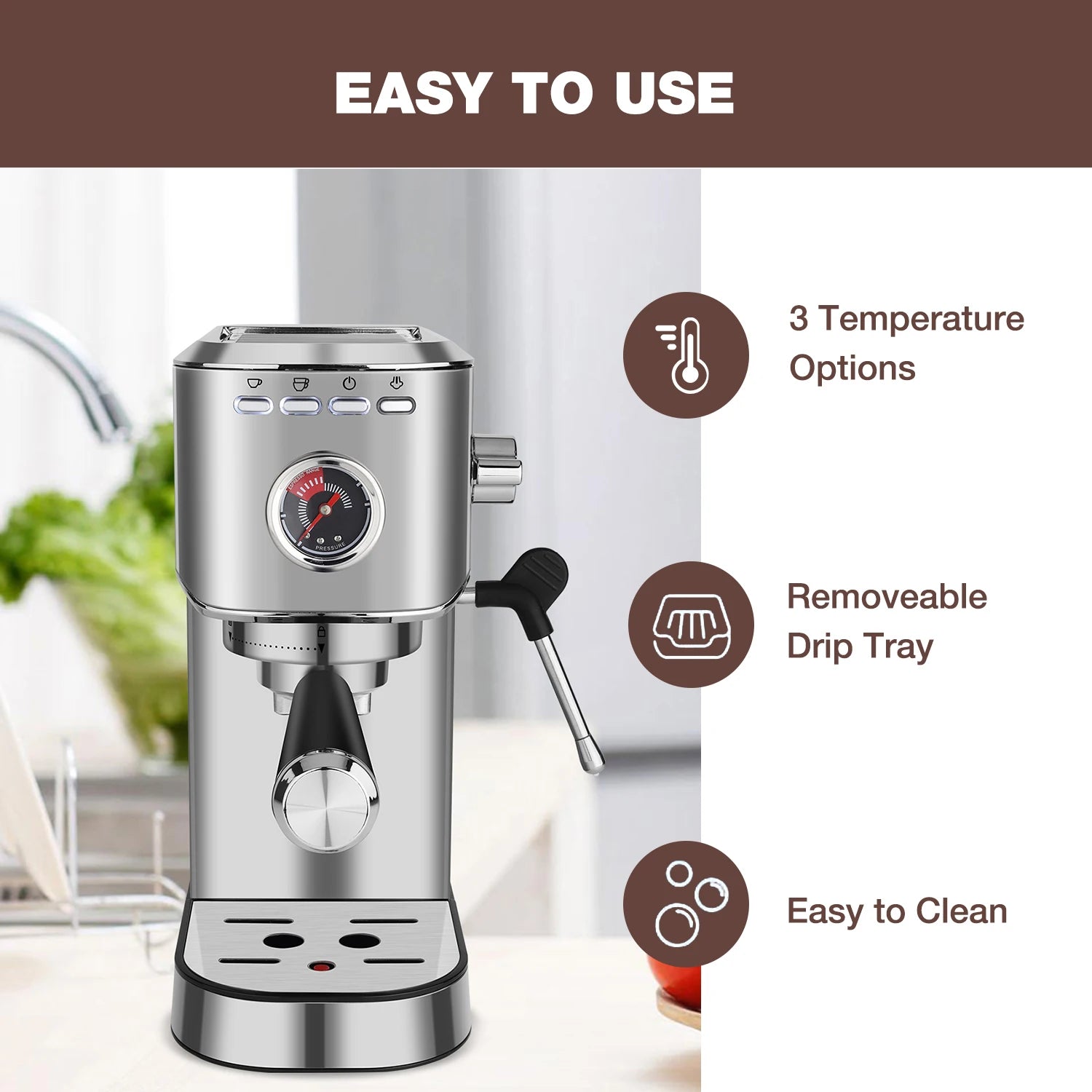 DOYOMI 20 Bar Espresso Machine, Professional Espresso Maker With Milk Frother