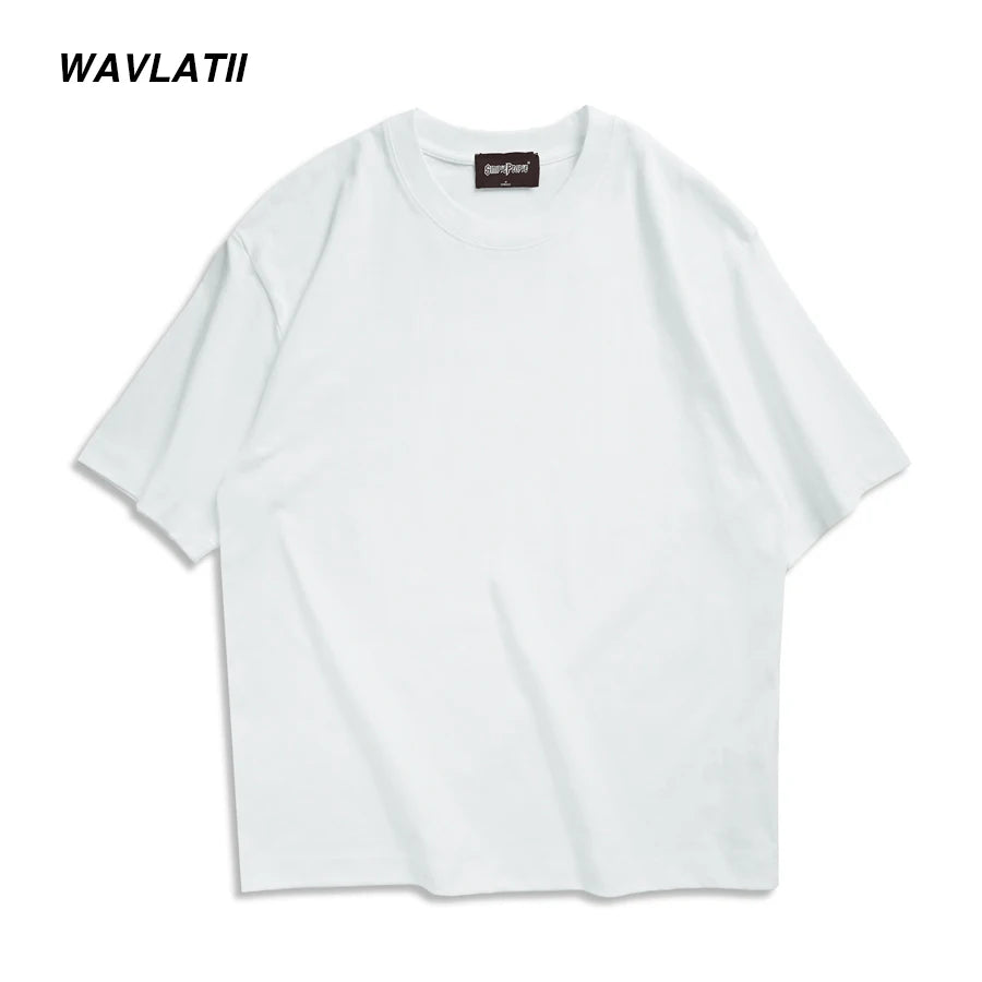WAVLATII New Men Oversized T shirts