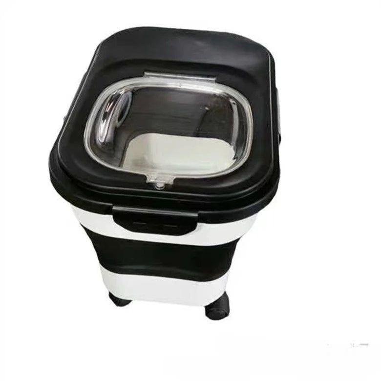 Collapsible with Wheels Cat Dog Food Storage