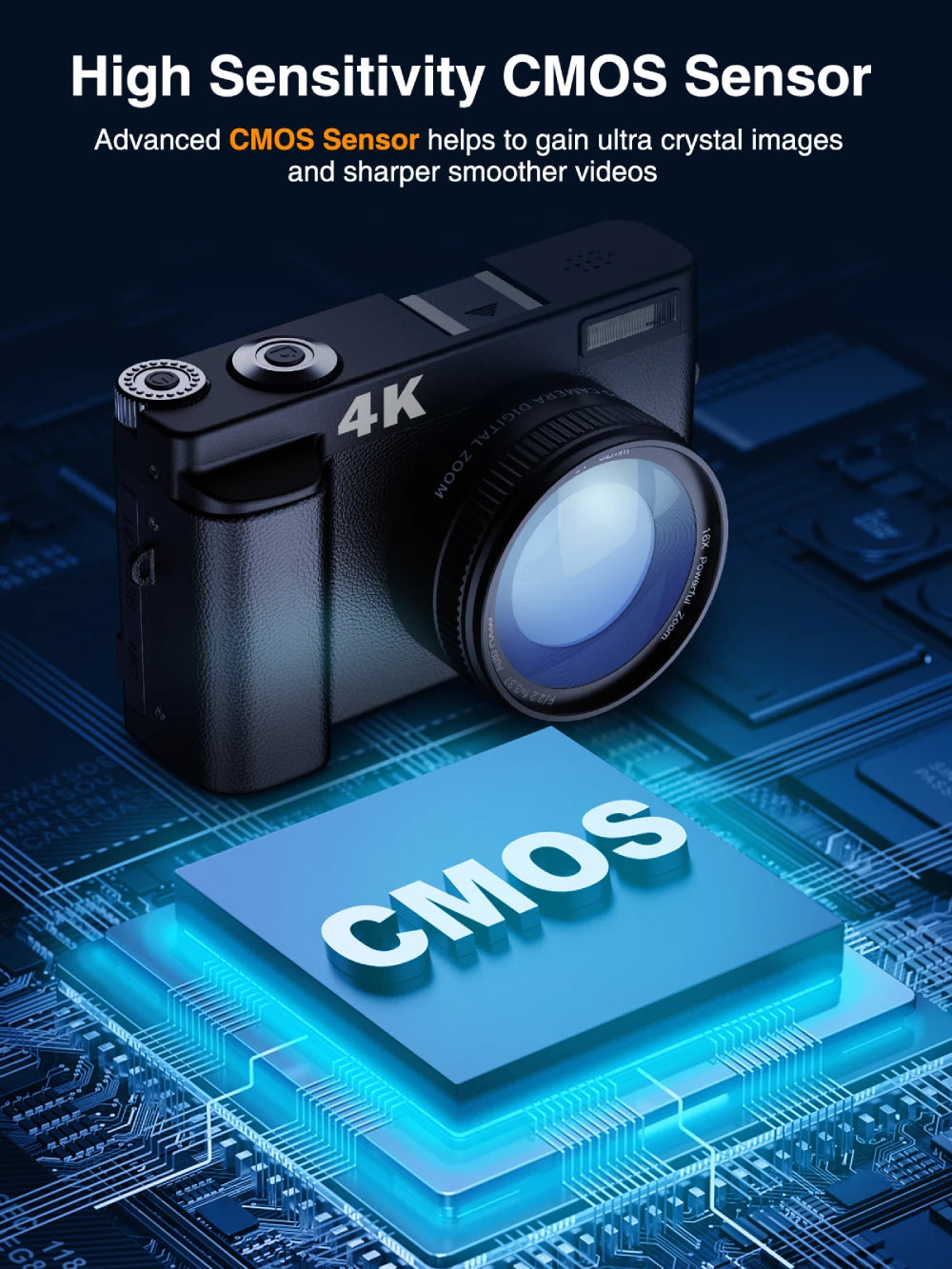 4K Digital Camera for Photography and Video Autofocus Anti-Shake 48MP