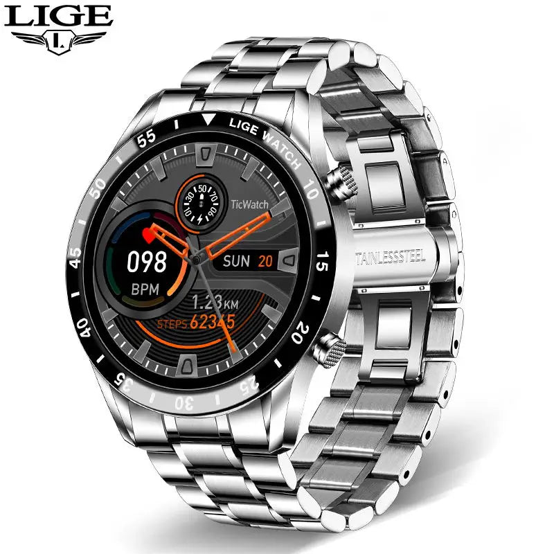 LIGE 2024 Smart Watch Men Full Circle Touch Screen
