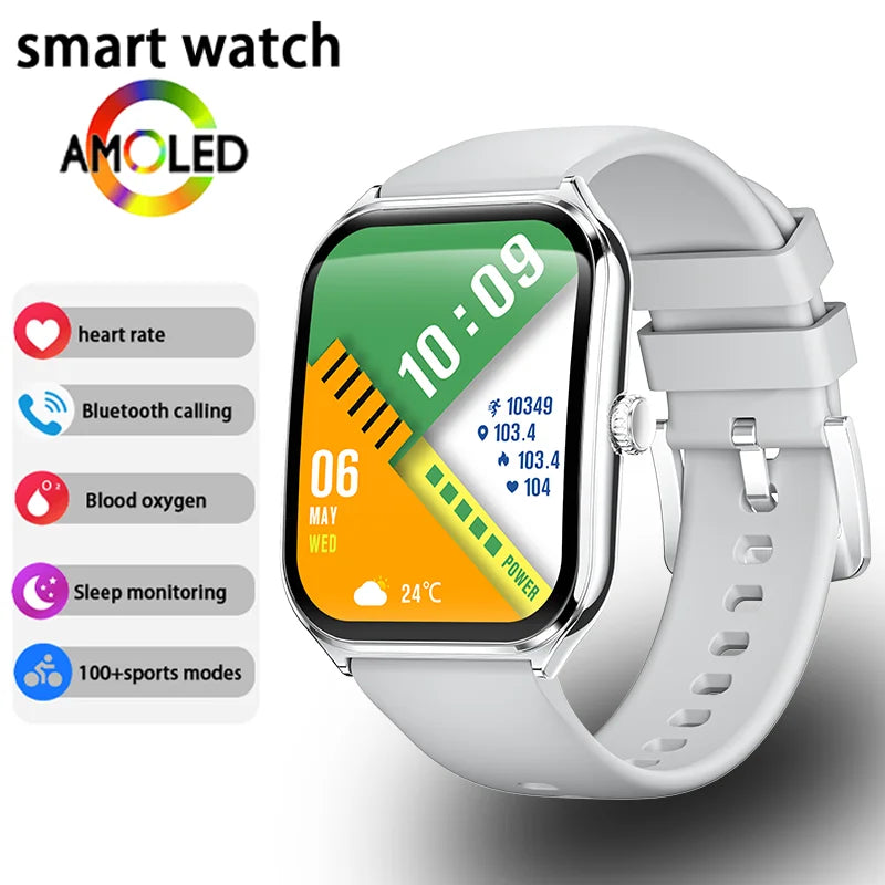 New Ultra Thin waterproof Smart Watch men 1.96" AMOLED 360*360 HD Pixel Display