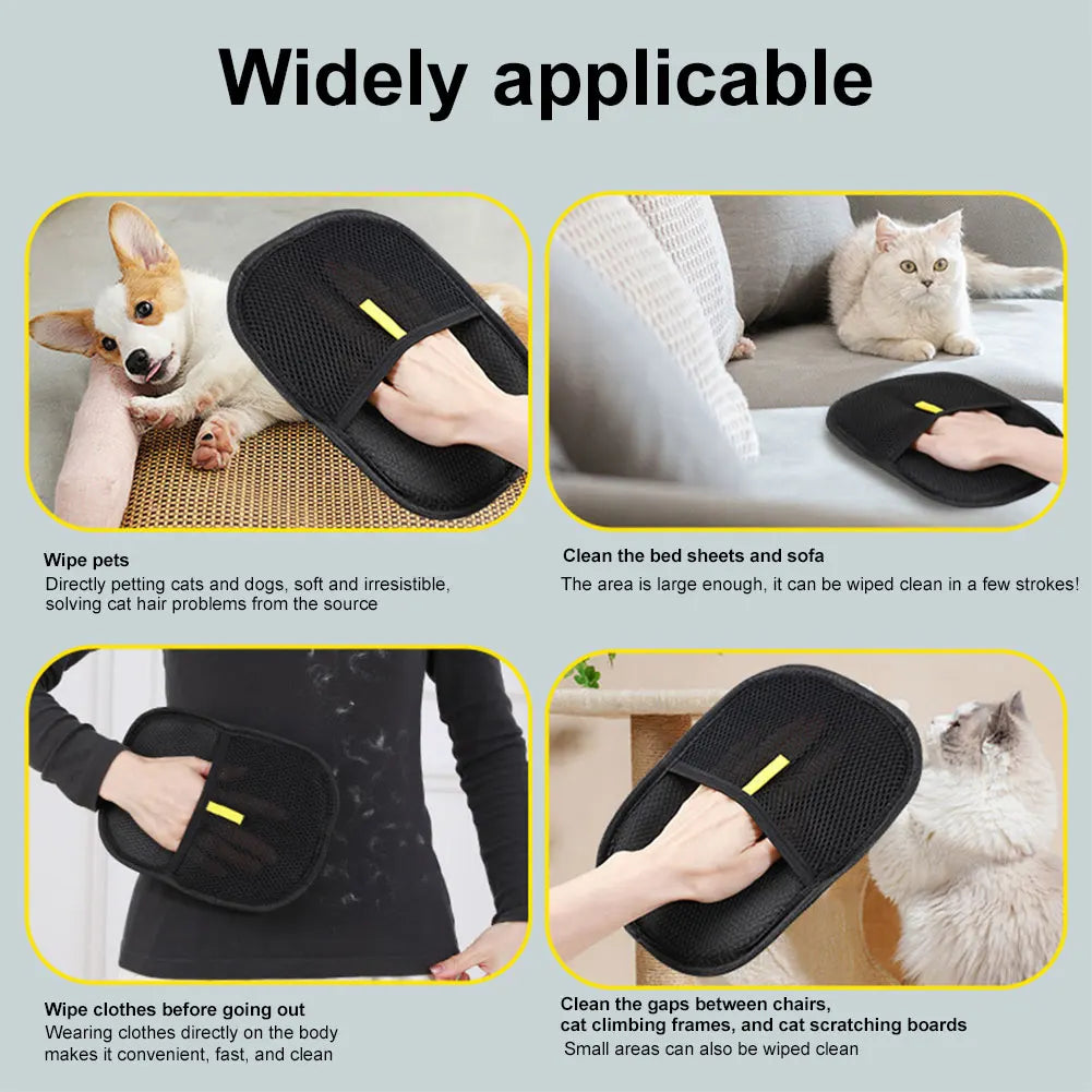 Double-Sided Pet Hair Remover Glove – For Cats, Dogs, Carpets & Sofas