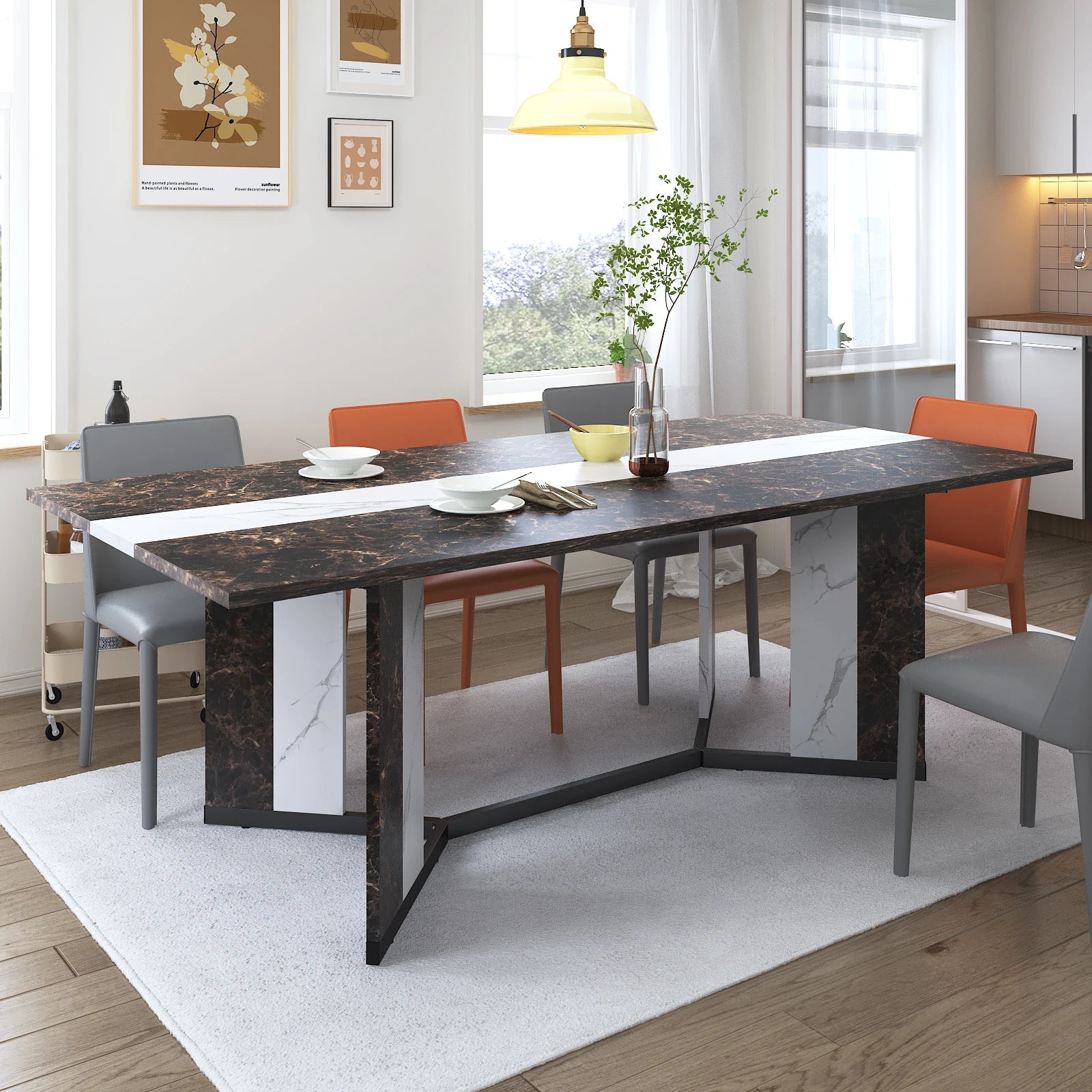 71" Large Luxurious Rectangular Dining Table