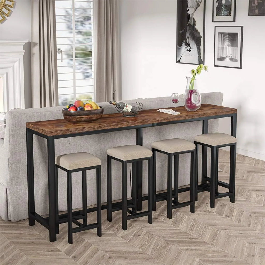 70.9 inch Extra Long Console Table Behind Couch, Easy Assembly Sofa Table, Rustic Industrial Narrow Entryway Hallway Table