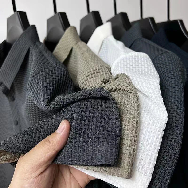 New Men's Business Casual Shirt Sleeved