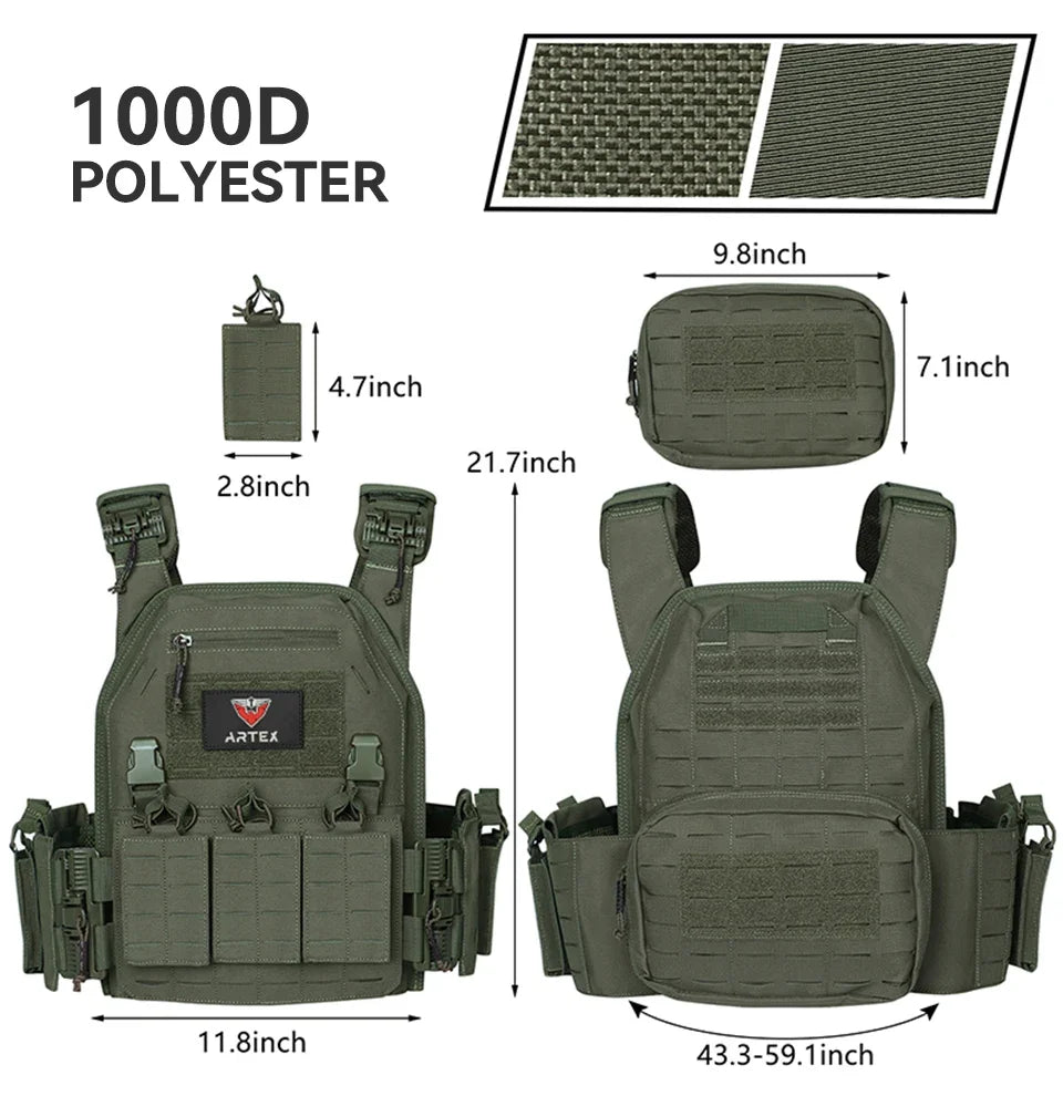 Ranger Green Plate Carrier Tactico Vest With Quick Release Security