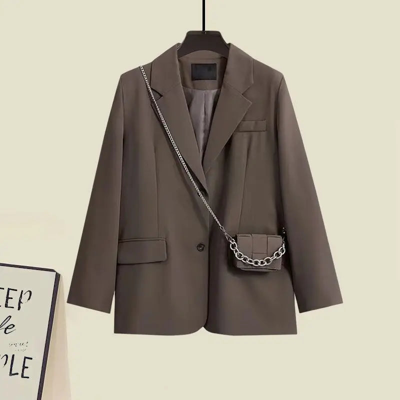 Korean-Inspired A-Line Camisole Dress & Suit Coat Set – Effortless Chic